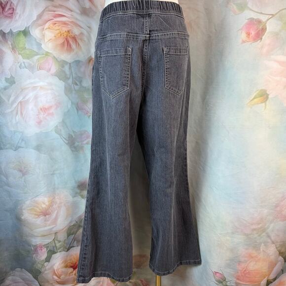 Vintage White Stag Stretch Waist Faux Zip Loose Fit Capri Jeans - Picture 4 of 5